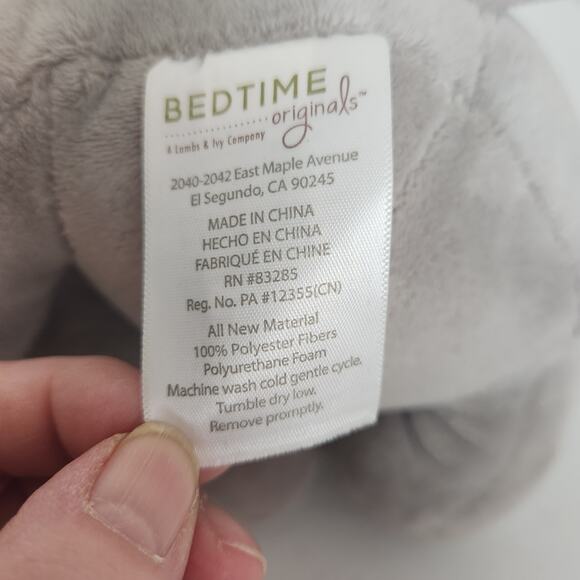 Bedtime Originals Grey Elephant Baby Humphrey Plush Stuffed Animal Toy 9 Inches - Picture 6 of 8